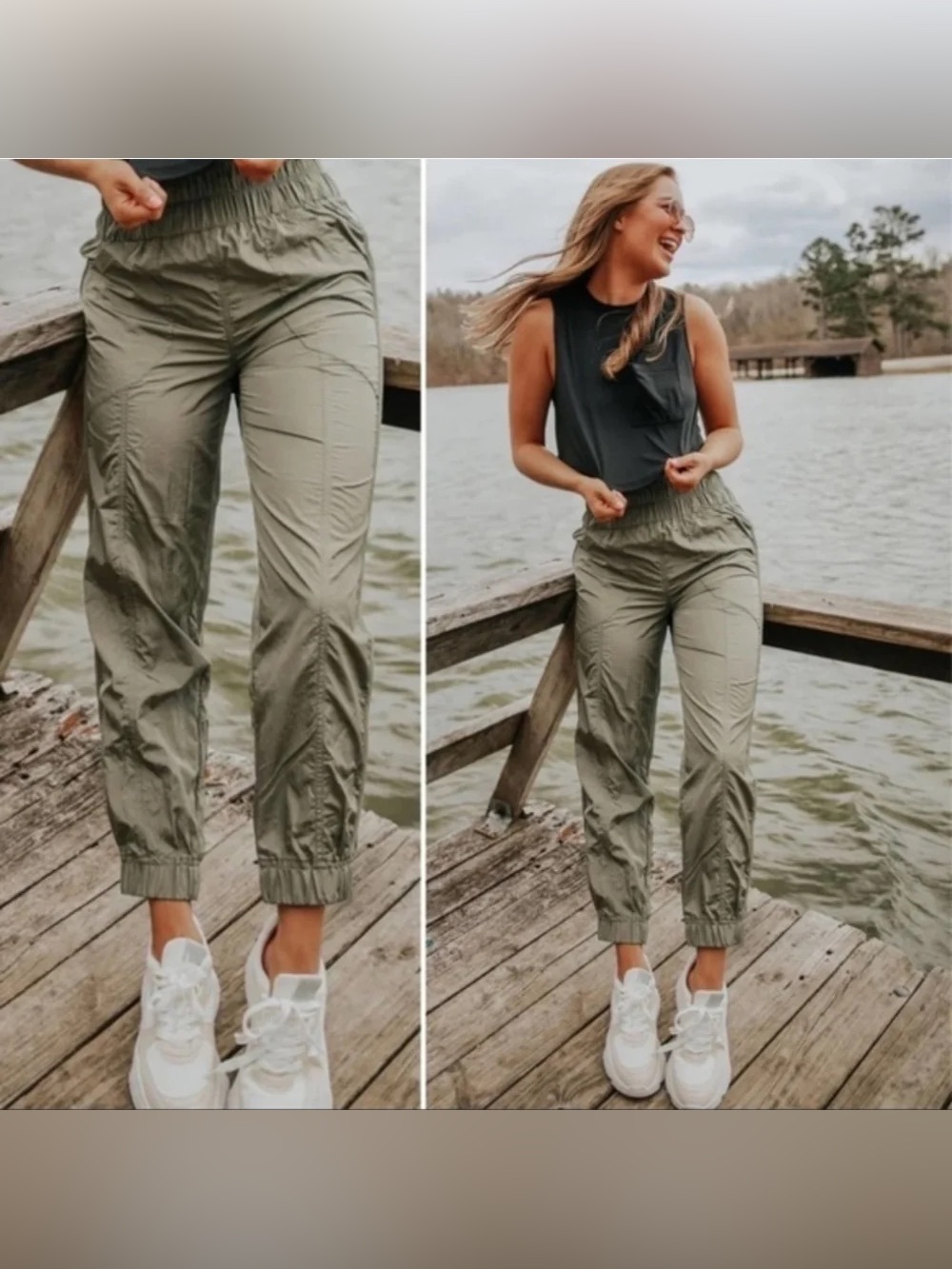 NWT Free People The Way Home Olive Green Jogger Pants XS